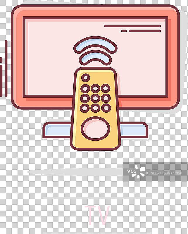 漫画风格的电视遥控器图标图片素材
