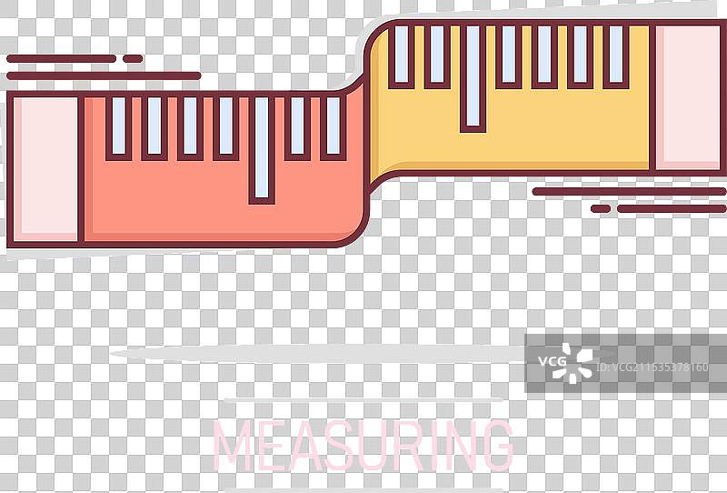 漫画风格的卷尺图标与卡通尺子图片素材