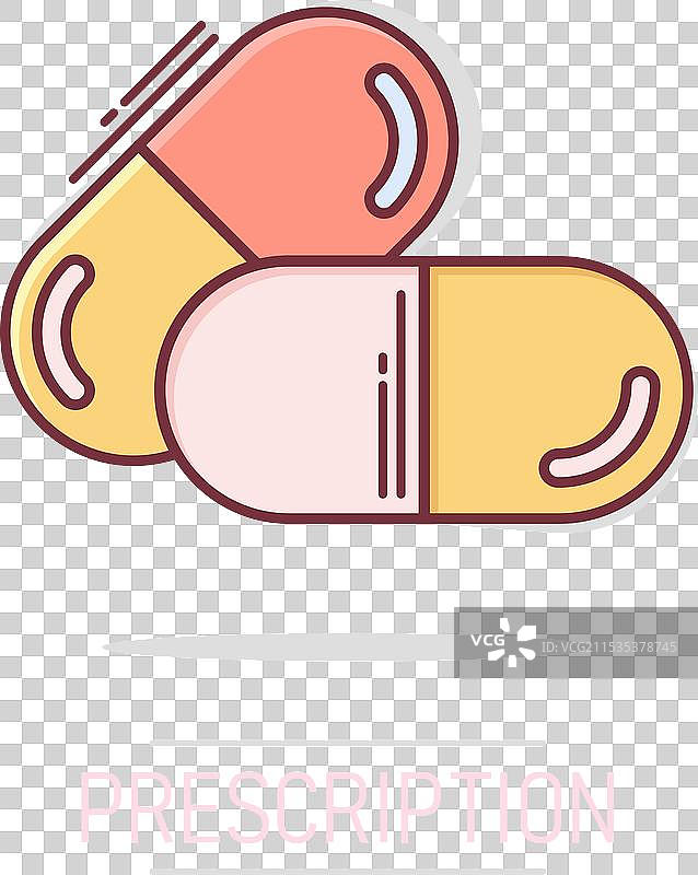 卡通风格的药丸胶囊图标图片素材
