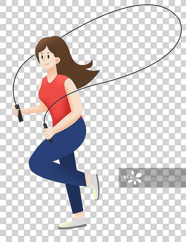 在跳绳的女生图片素材