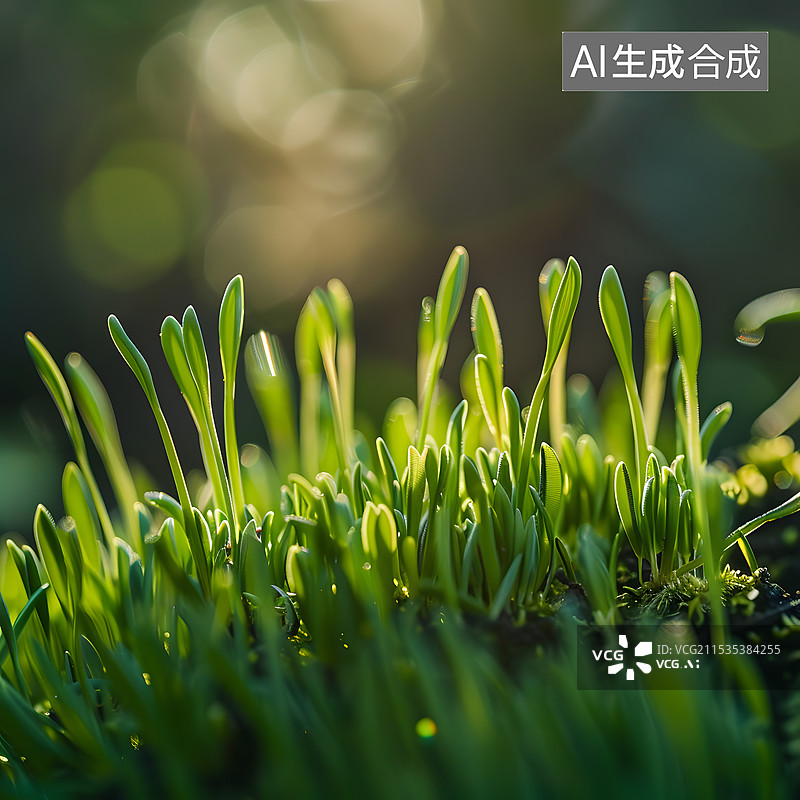 【AI数字艺术】土壤里种子发芽绿色图片素材