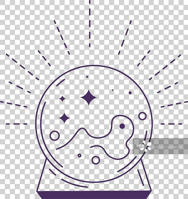 发光的水晶球魔法符号与星星图片素材