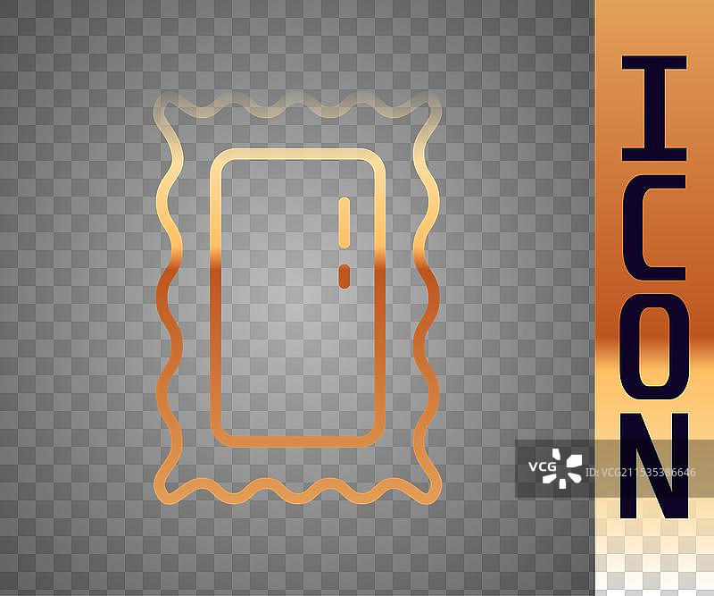 金色边框的大型全身镜，适合卧室使用图片素材