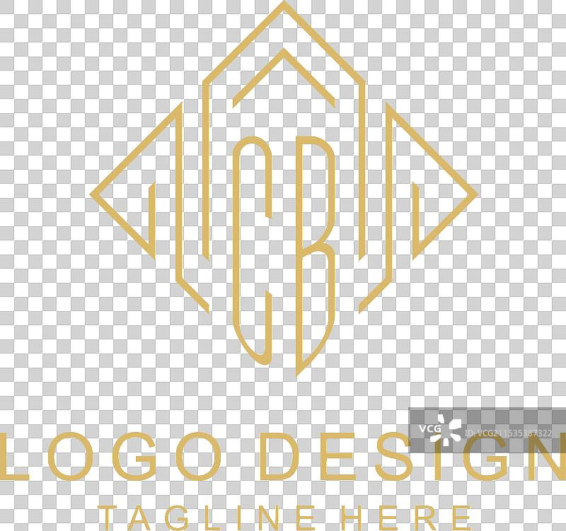 初始标志CB字母组合，菱形线条风格图片素材