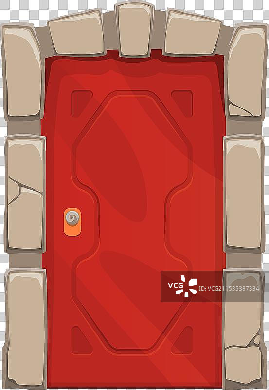 卡通风格的石门或城堡正门图片素材