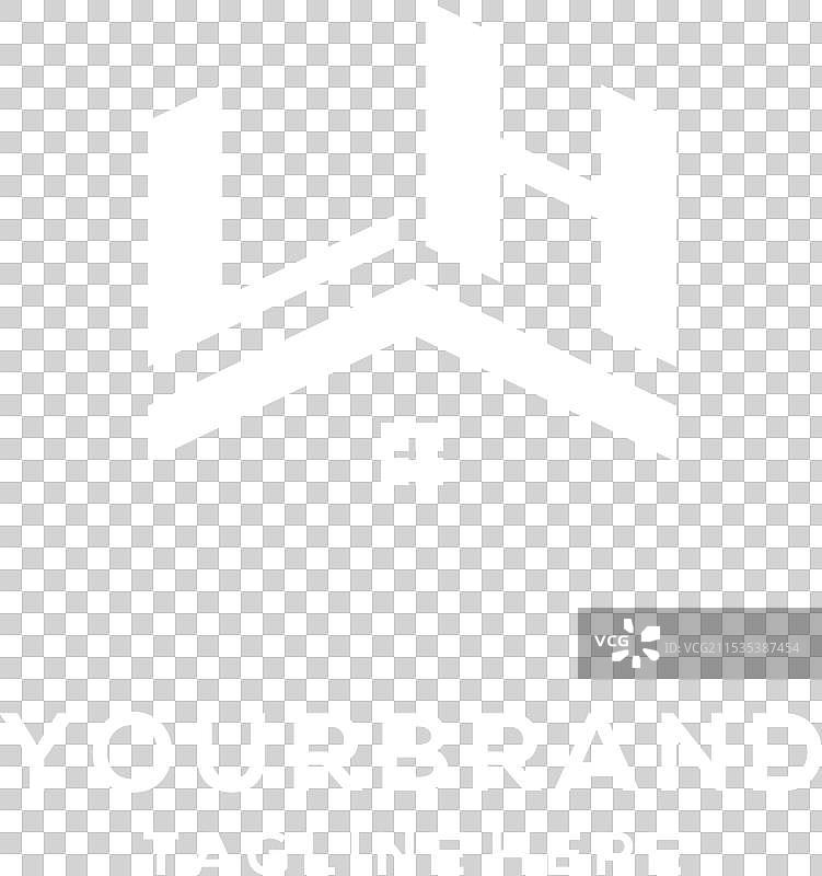 初始LH标志与抽象的家屋顶，简单设计图片素材