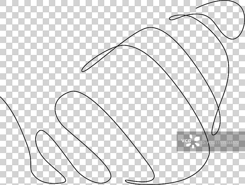 连续的单线条画法的可颂面包图片素材