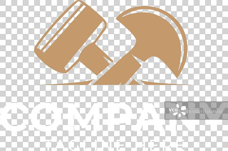 皮革工艺与锤子和切割器的标志设计图片素材