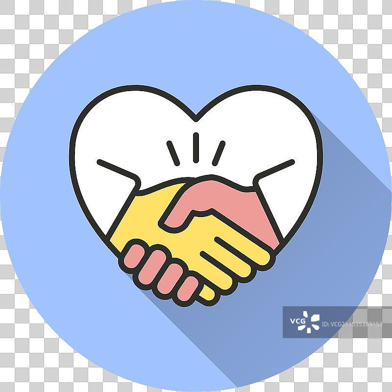 心脏助手扁平图标，带有长阴影图片素材