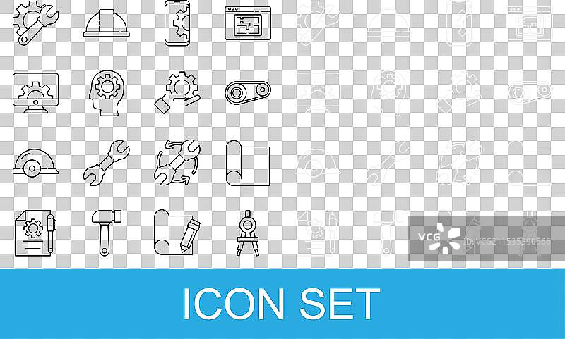 线条绘图的圆规和绘图纸图片素材