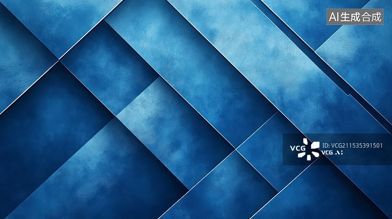 【AI数字艺术】抽象蓝色几何图形组合创意艺术背景图片素材