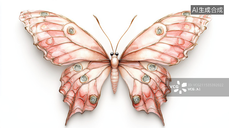 【AI数字艺术】美丽的粉色蝴蝶图片素材