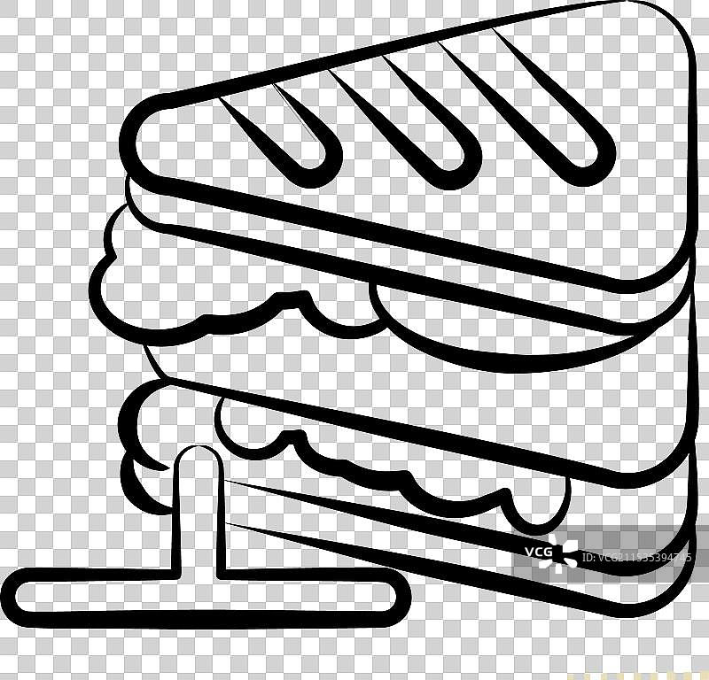 与早餐相关的三明治图标，手势符号图片素材