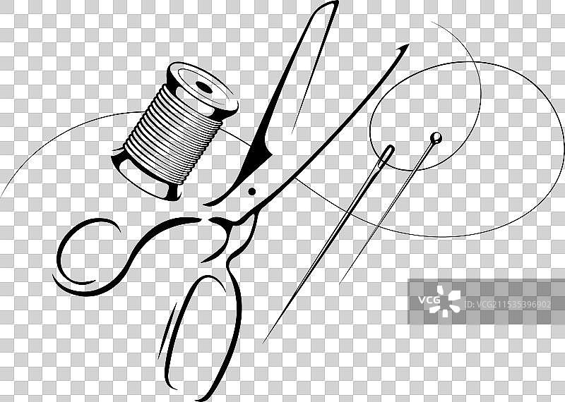 裁剪和缝纫的剪刀设计图片素材