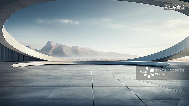 【AI数字艺术】3D现代城市建筑及广场空地背景图图片素材