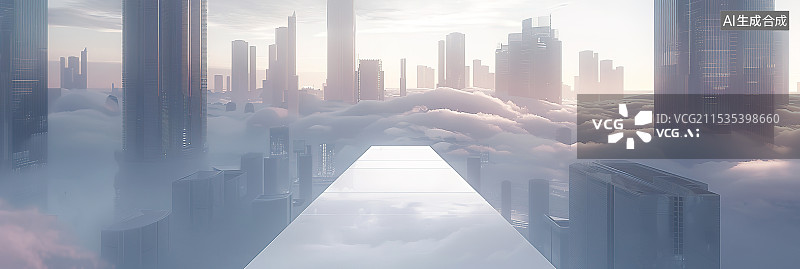 【AI数字艺术】建筑平台背景图片素材