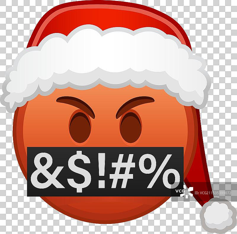 圣诞恶魔面孔，隐藏的嘴巴符号图片素材