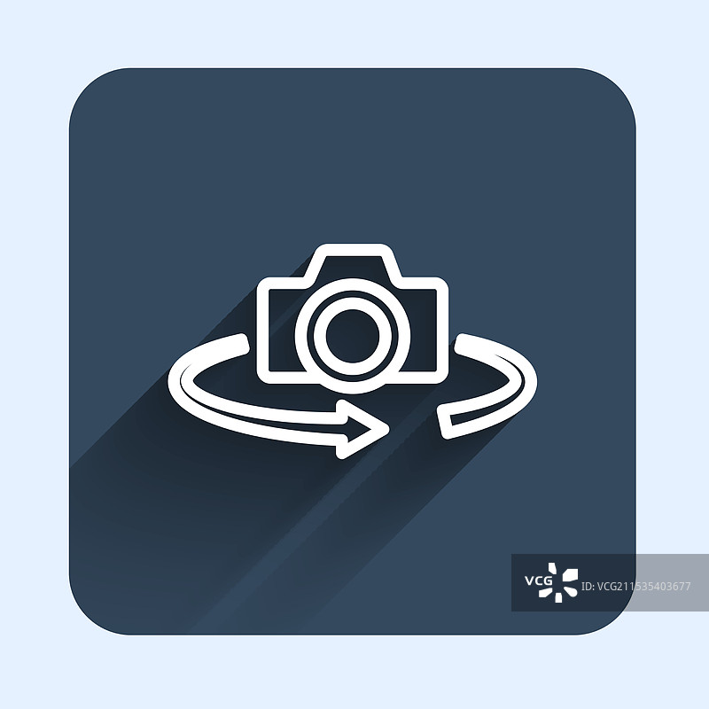 白色线条的360度视图图标，孤立于背景上图片素材