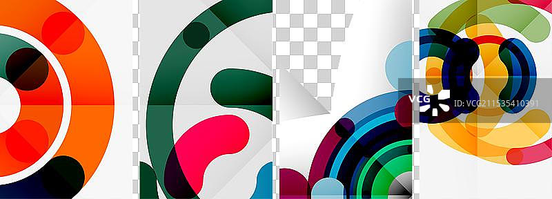 一组线条设计的圆形海报图片素材