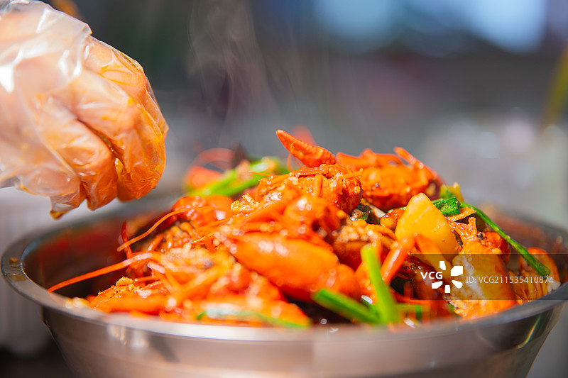 小龙虾，中国传统美食，美味营养高蛋白食物，海鲜过敏图片素材