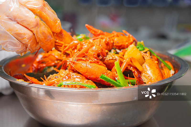 小龙虾，中国传统美食，美味营养高蛋白食物，海鲜过敏图片素材