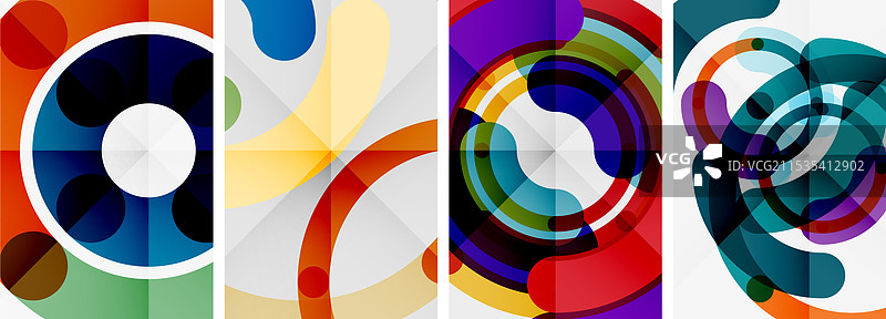 一组多彩的圆形背景图片素材
