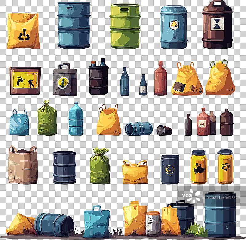 卡通环境污染元素金属图片素材