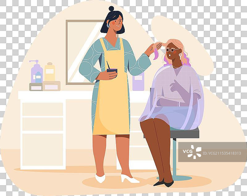 发型师与客户的概念图片素材