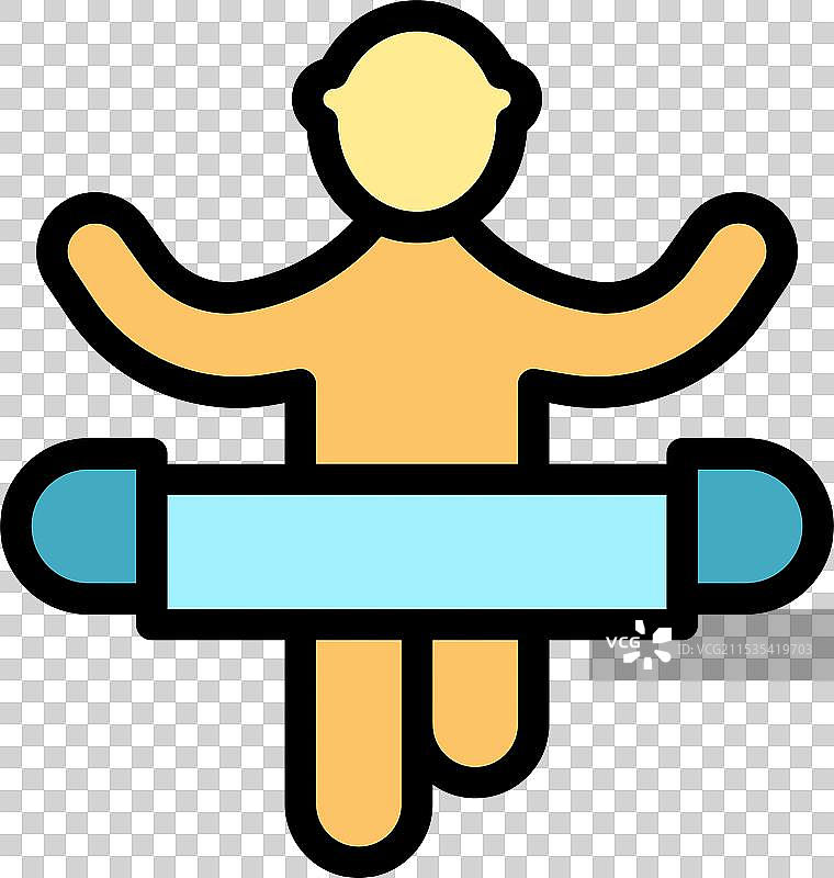 一个人在水面上漂浮，悠闲地躺在充气筏上图片素材