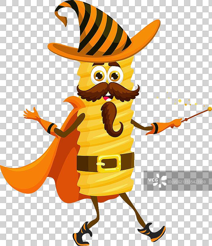 卡通扭曲通心粉巫师角色图片素材