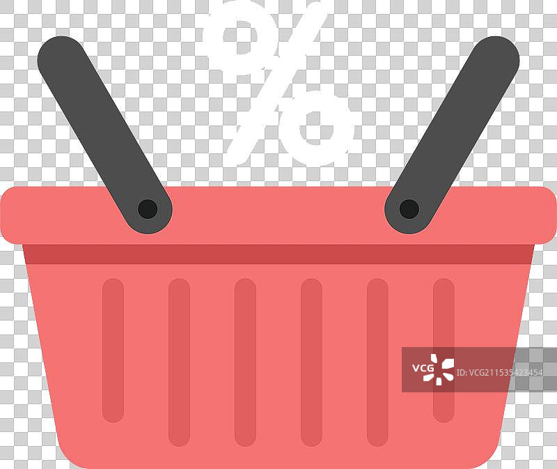 红色空购物篮放在白色背景上图片素材