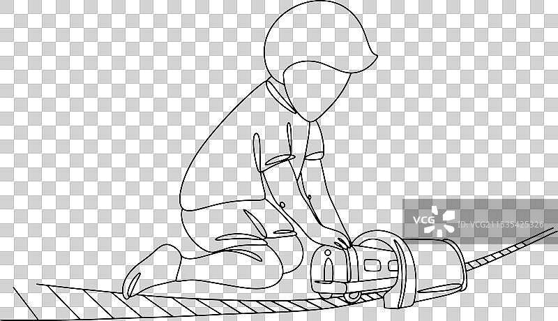 铁路玩具男孩一行图片素材