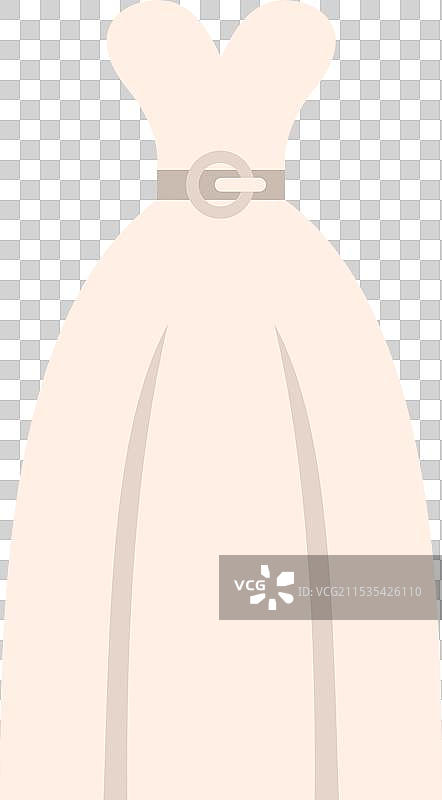 白色长款优雅婚纱，配有腰带图片素材