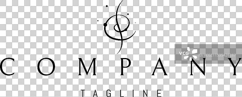 带有抽象高音符号的标志图片素材