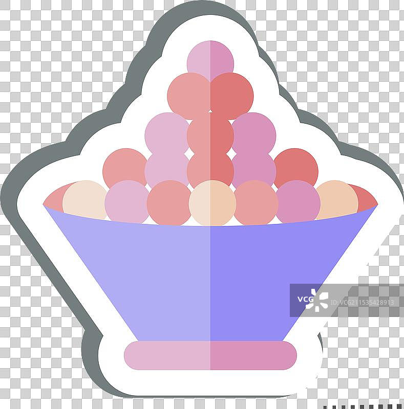 与寿司相关的飞鱼子贴纸符号简单设计图片素材