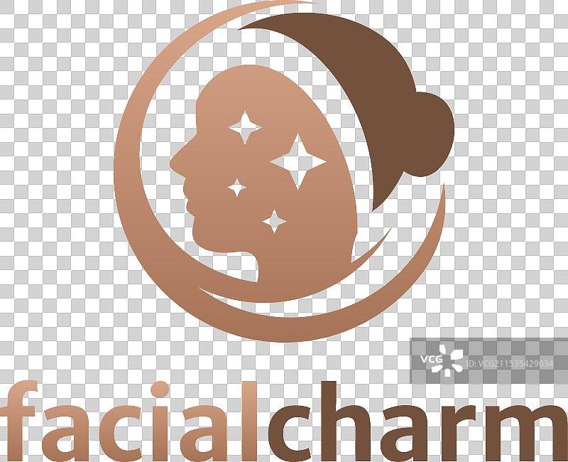 美丽的面部魅力标志设计水疗中心图片素材