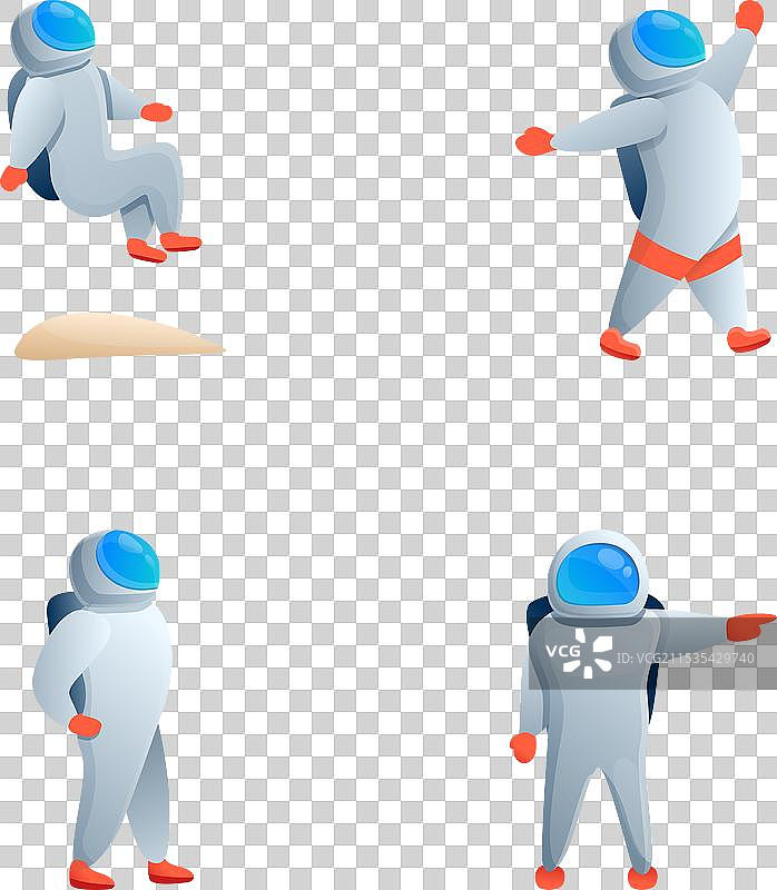 可爱的宇航员图标集 卡通宇航员图片素材