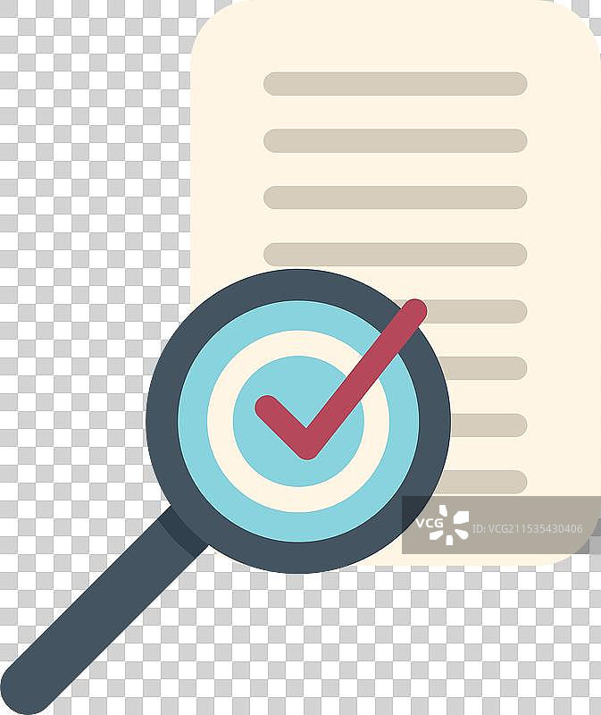 放大镜检查带有勾选的文件图片素材