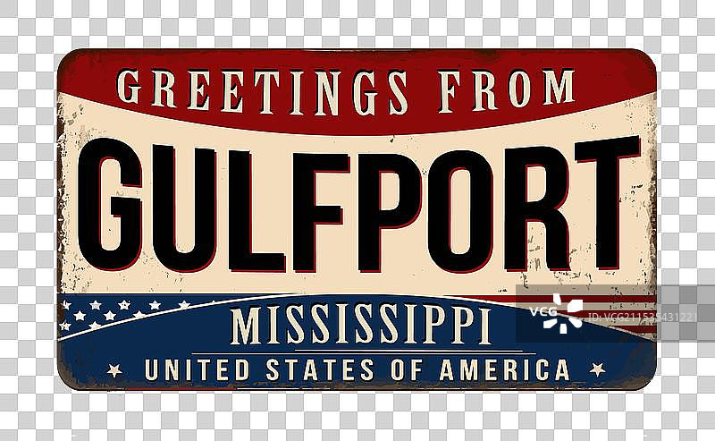 来自古尔夫波特的复古生锈金属标志图片素材