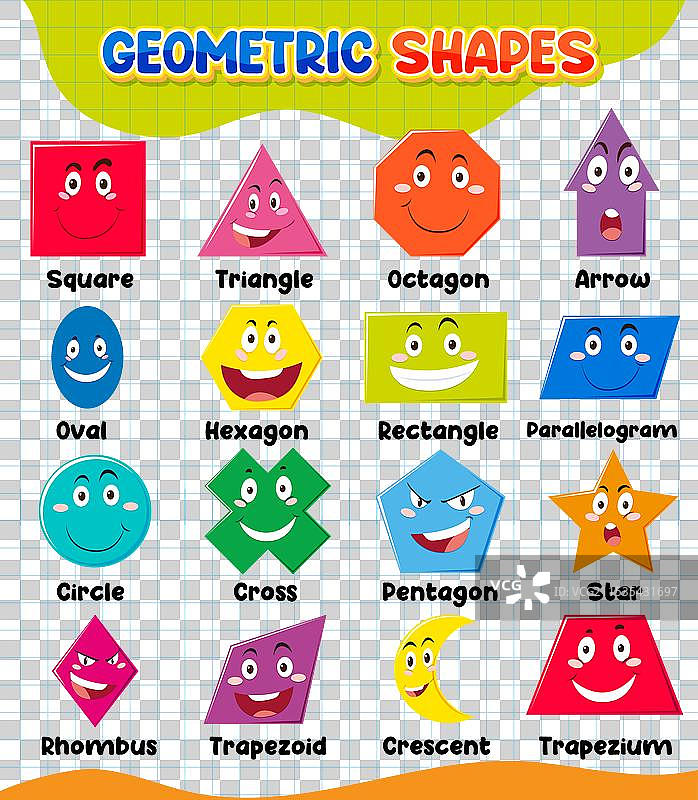 儿童卡通几何形状与图片素材