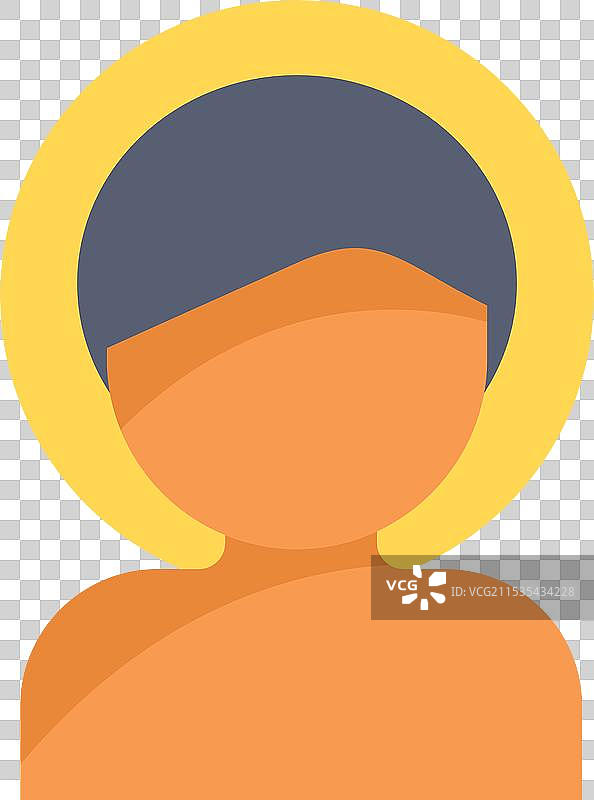 年轻的佛陀角色摆姿势，头顶光环图片素材