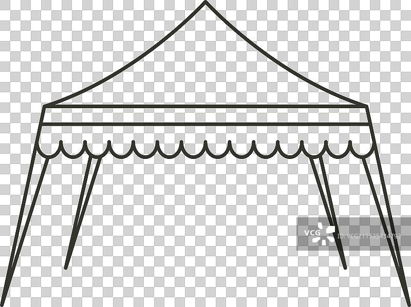 简约设计的凉亭线条艺术图标图片素材