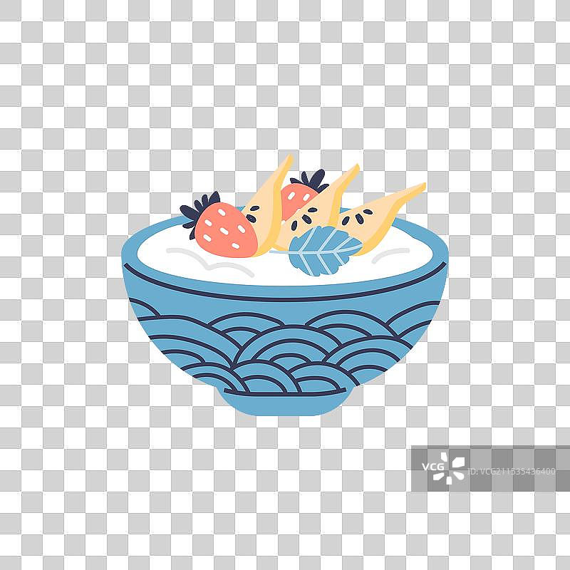 一碗草莓酸奶的图标图片素材