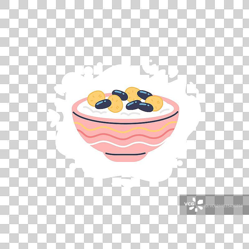 一碗酸奶油酸奶，配有葡萄和香蕉图片素材