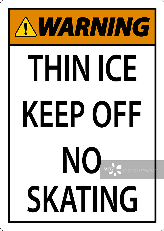 薄冰警告标志 - 薄冰，禁止靠近图片素材