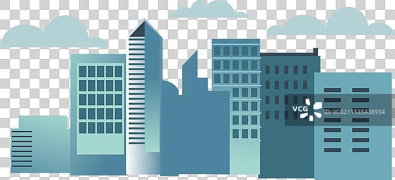 平面风格的城市天际线图片素材