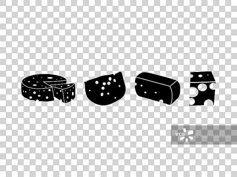 奶酪轮廓设计的组合图片素材