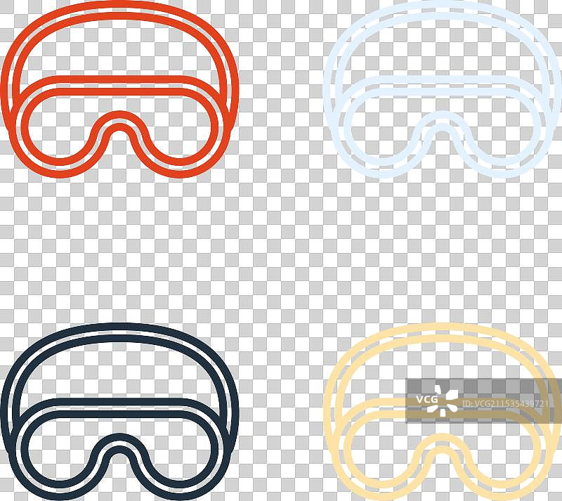 波普艺术风格的眼睛睡眠面罩图标，孤立在背景上图片素材