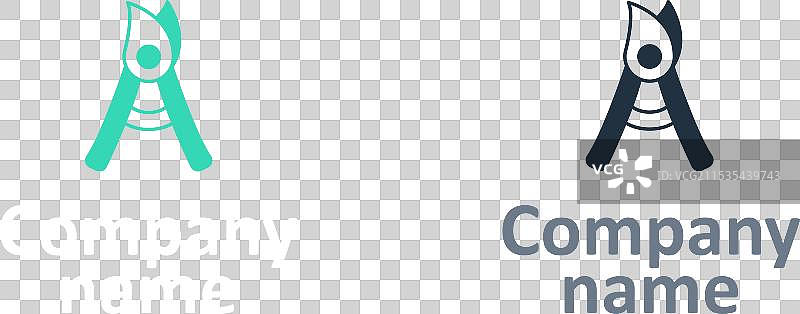 园艺手工修剪剪刀的标志设计图片素材