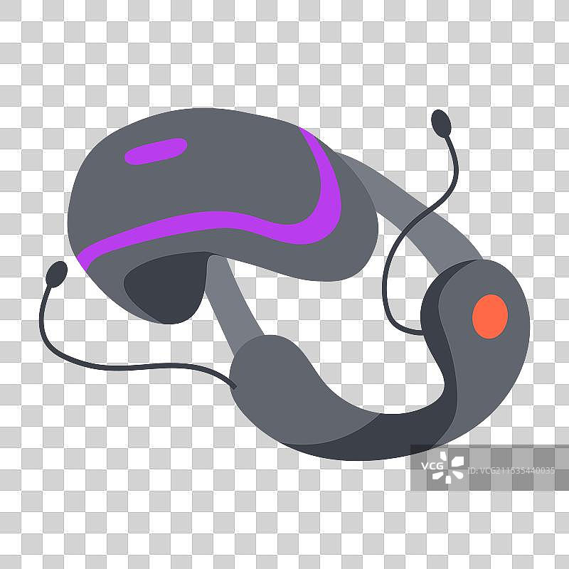 平面设计中的游戏者虚拟现实头戴设备图片素材